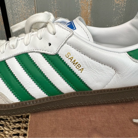 Adidas Samba OG Leather Sneaker Green Sz M 10.5/W 11.5 - Picture 12 of 13